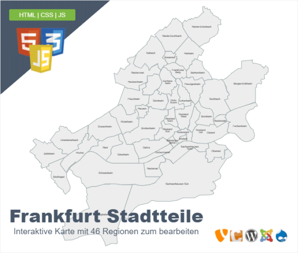 kostenlose Frankfurt Stadtteile Landkarte  JsonBix